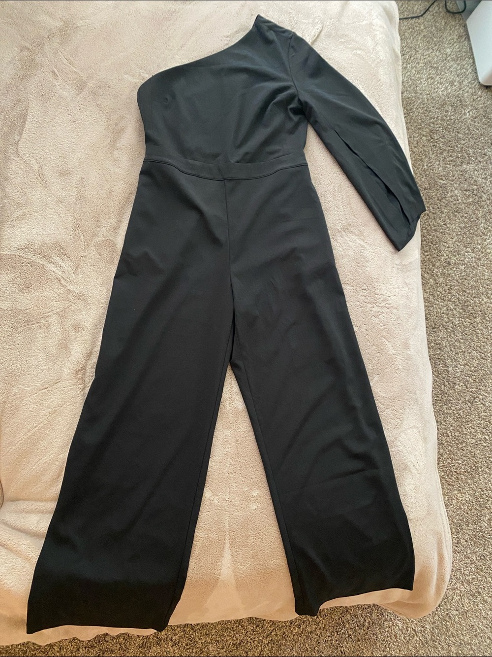 Banana Republic Black One-Shoulder Wide-Leg Jumpsuit